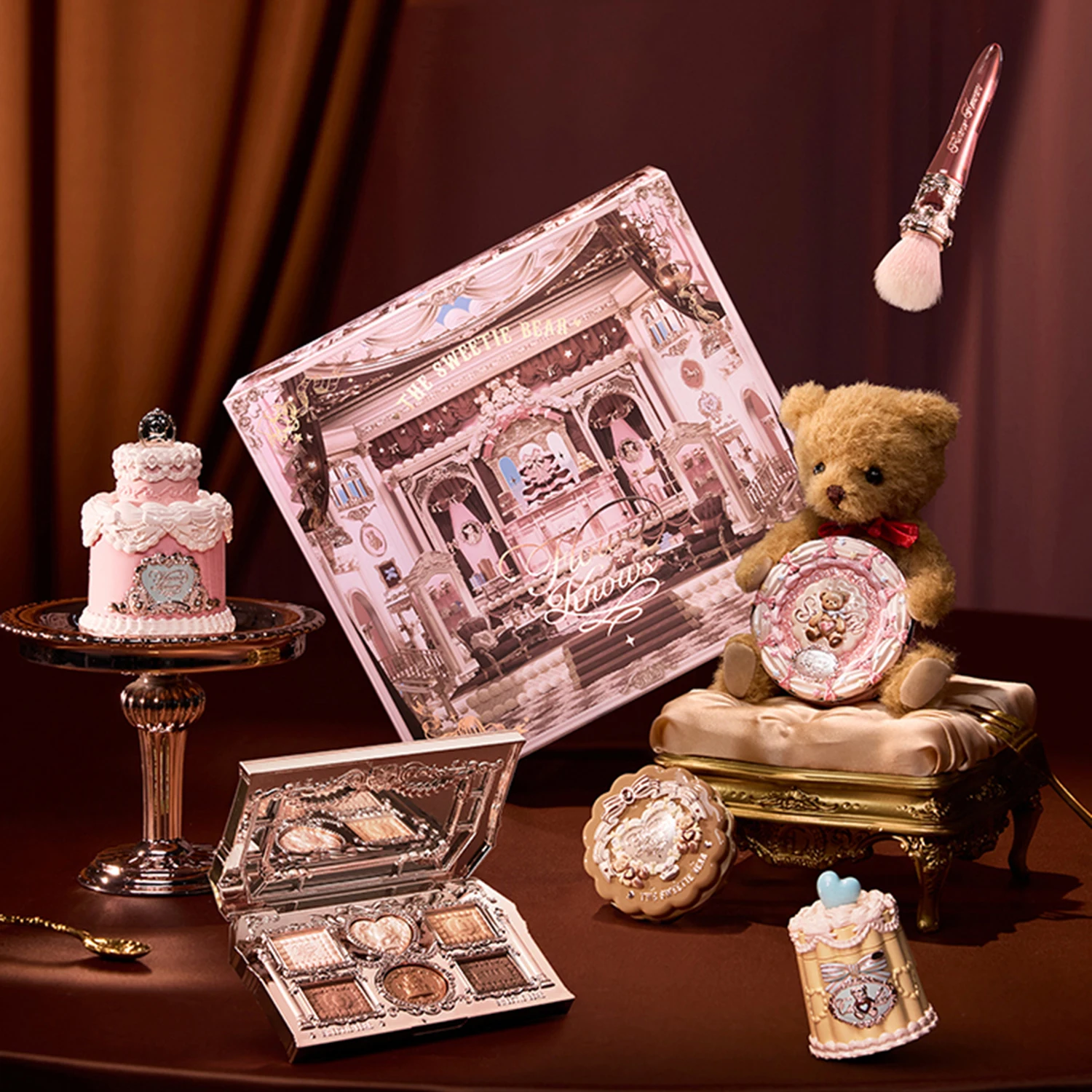 Flower Knows Sweetie Bear Cookie Kollektion Viral Makeup Kit Mit Lipgloss Creme Blush Lidschatten Und Concealer