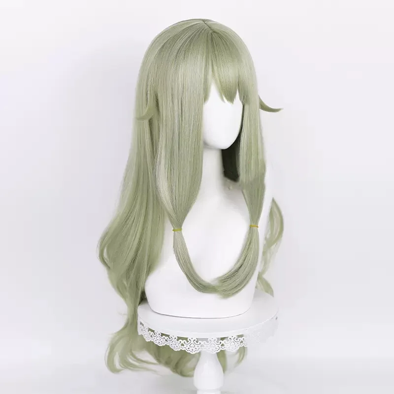 L-mail-Peluca de cabello sintético SEKAI, accesorio de juego de escenario colorido, Kusanagi Nene, Cosplay, PJSK, 80cm, verde ondulado, resistente al calor