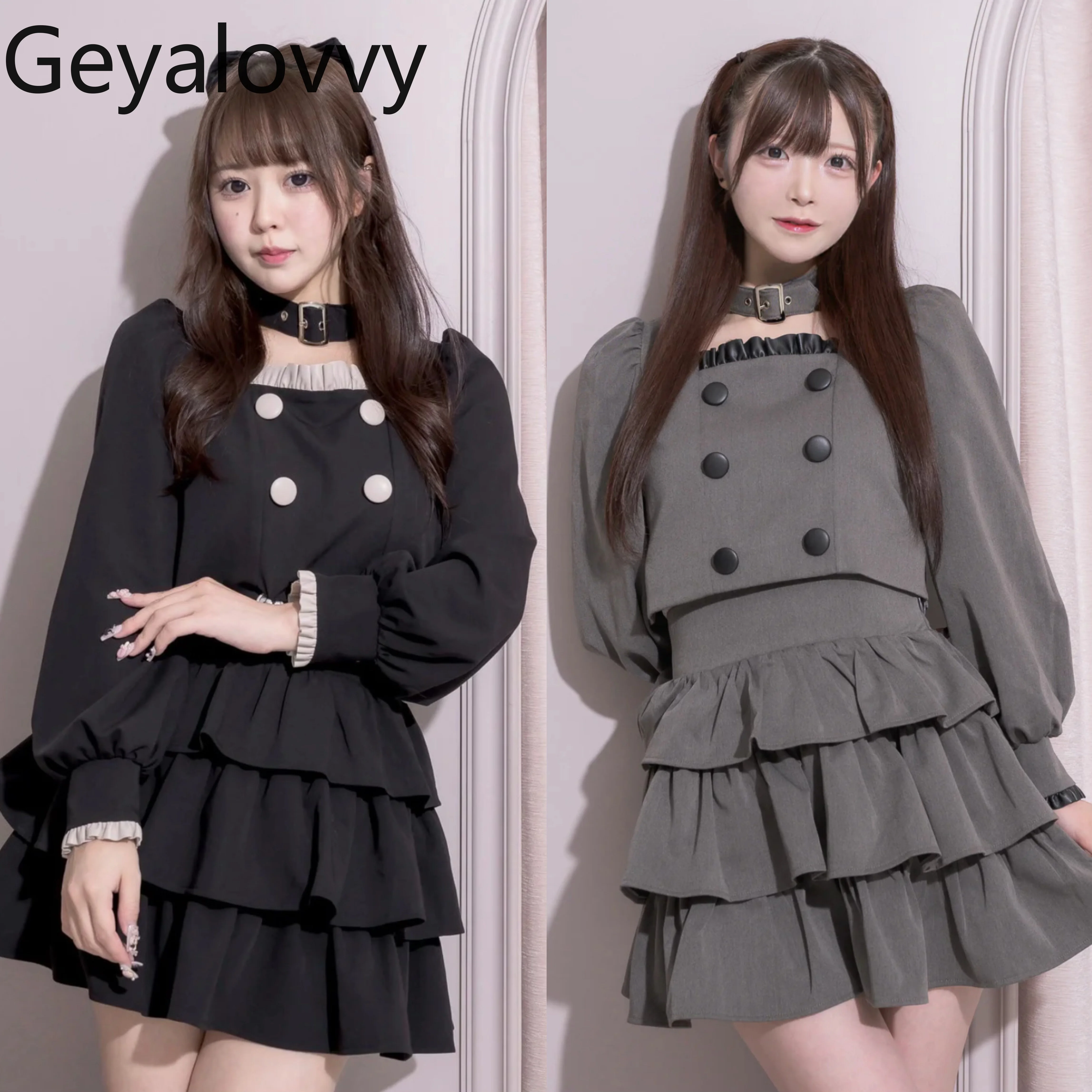 

Модный комплект из топа и юбки с длинными рукавами в японском стиле Femme 2025 года, новые женские комплекты из 2 предметов, женские наряды, весна-осень