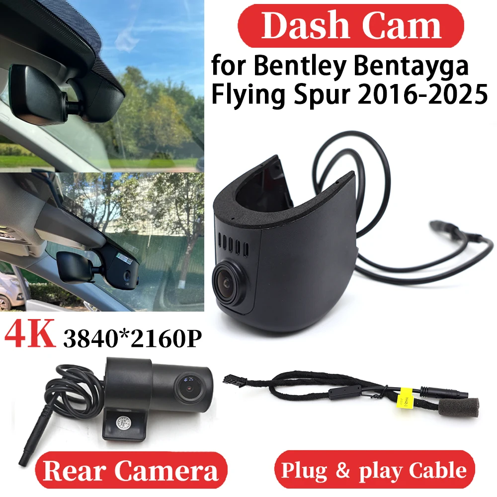 ZJCGO for Bentley Bentayga Flying Spur 2016-2025 UHD Car 4K Video Recorder DVR Dash Cam Dashboard Camera Night Vision