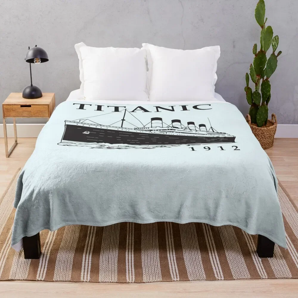 Titanic Queen of the Ocean Vintage Cruise Sinking Ship Atlantic Voyage Throw Blanket warm winter Thins Blankets