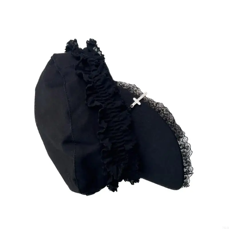 T8UD Newsboys Hat for Women Breathable Cabbie Hat Girl Lace Hat Crucifix Painter Hat Headwear