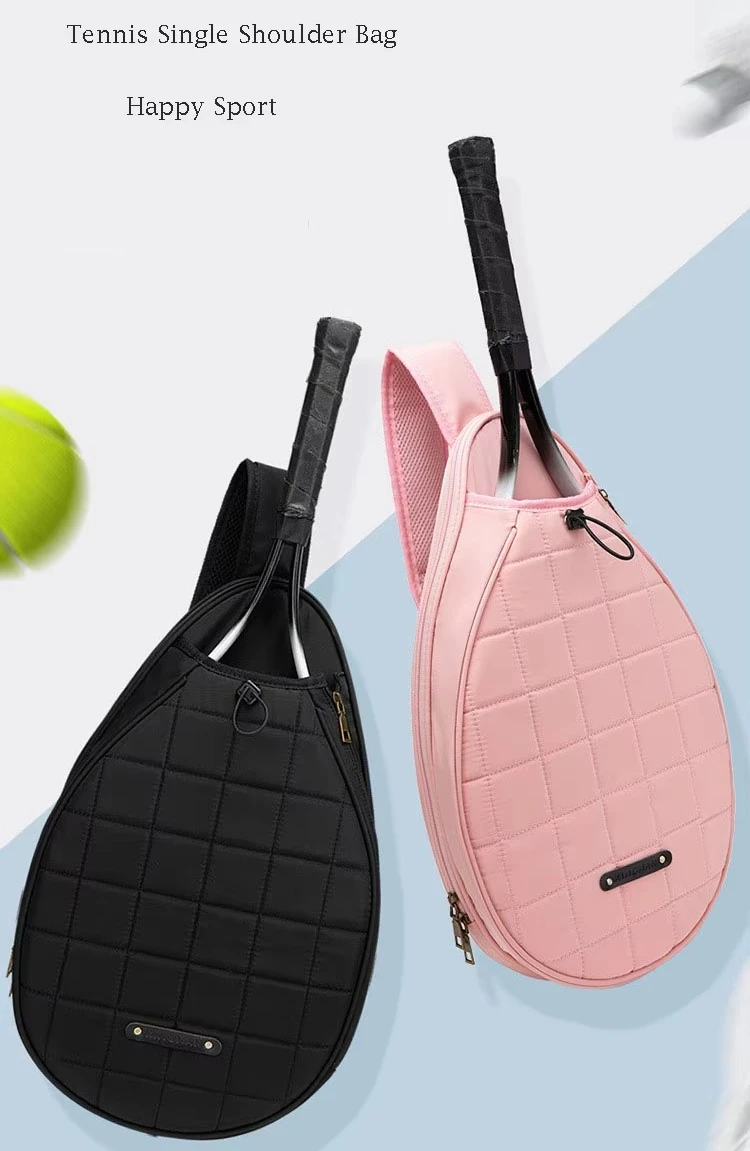 Women Custom Pickleball Racket 30-40L Quilted Polyester Sports Tote Adjustable Strap Outdoor Training Accessory Halloween Gift