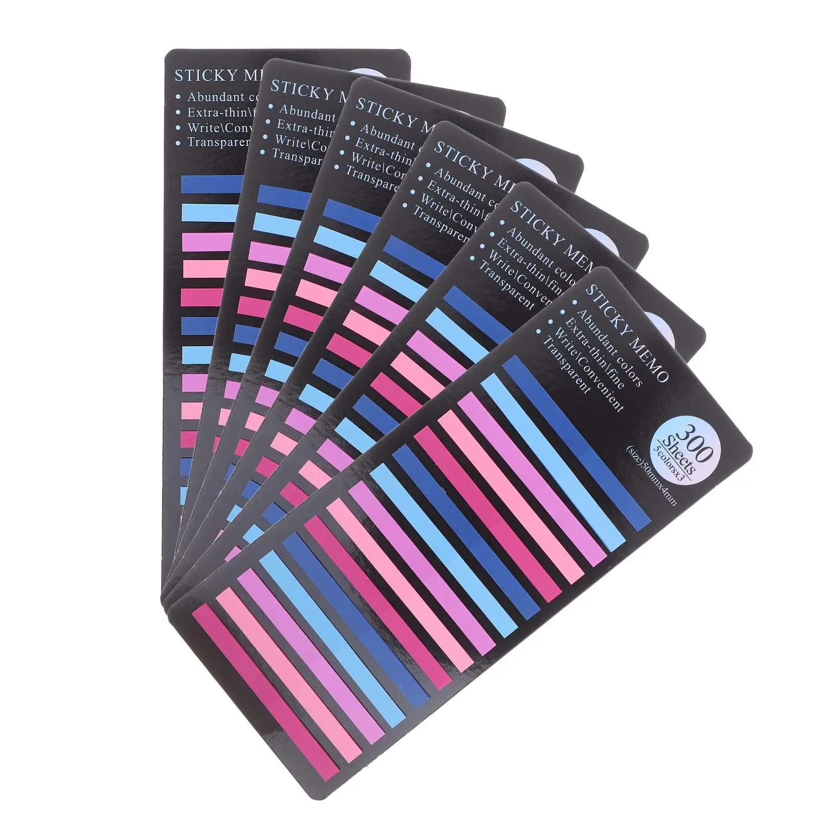 1800pcs Transparent Long Strip Index Stickers PET for Book Annotation Note Markers Sticky Flags Notebook Tabs
