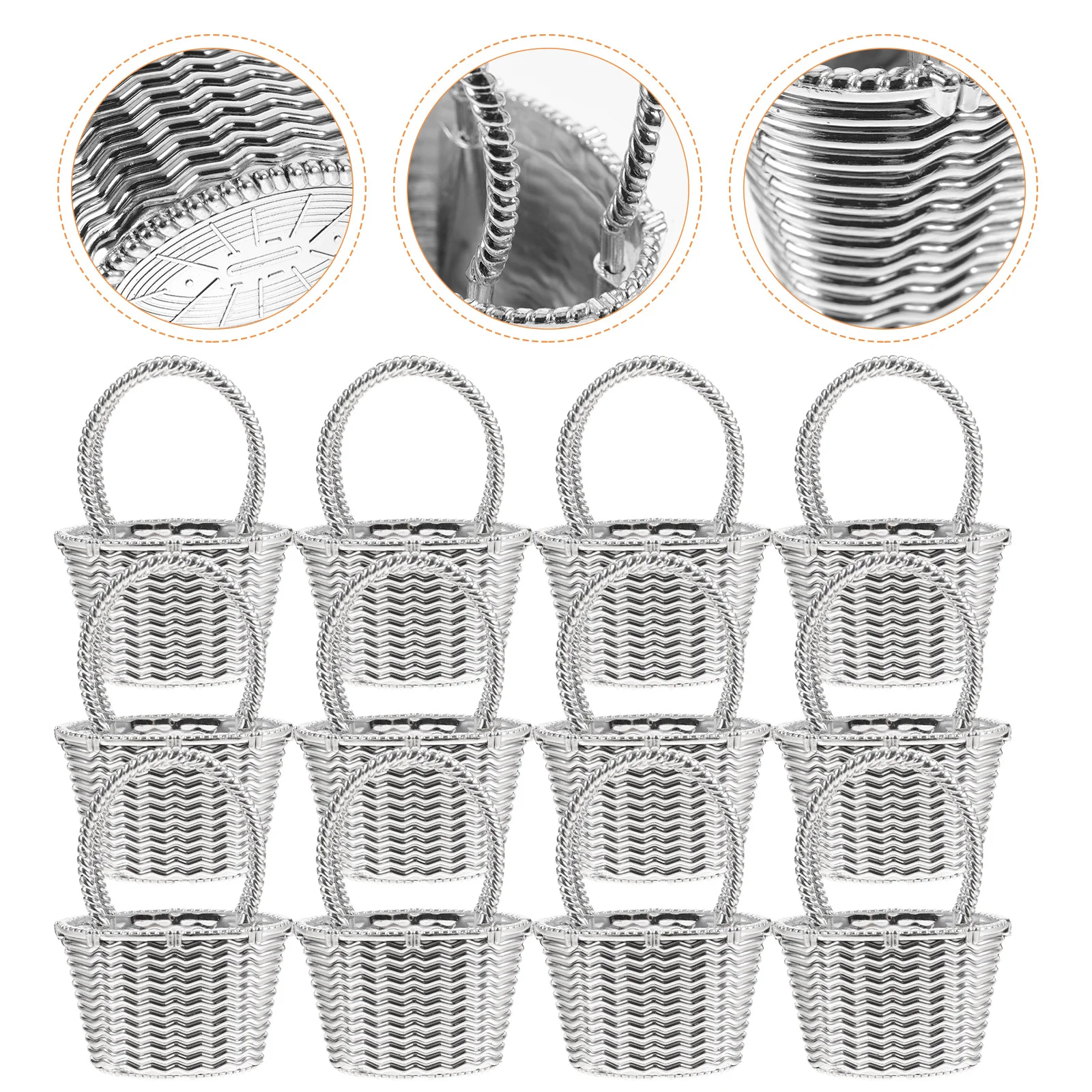 

12Pcs Small Candy Storage Baskets Handheld for Wedding Baby Shower Party Gift Favor Decoration Small Basket Party Favors Basket