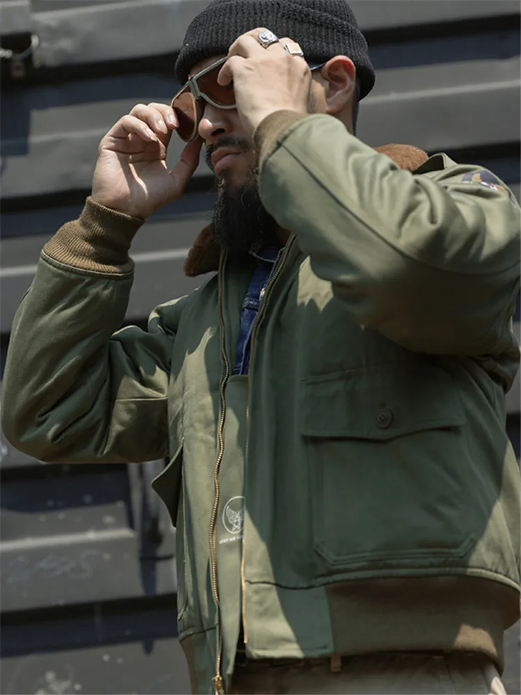 I02 SOUTH BROMX MFG TYPE B-10 フライトジャケット Rugged Bronson 1943 Type B-10 Bomber Flight Jacket Shearling Fur