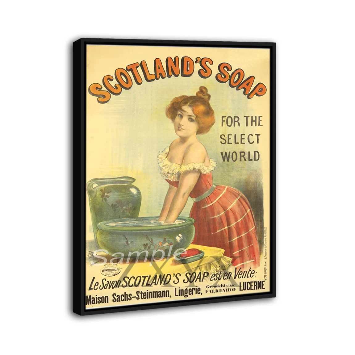 Vintage Scotland's Soap Advertising Framed Poster Print Home Decor Wall Art Painting Oil Canvas