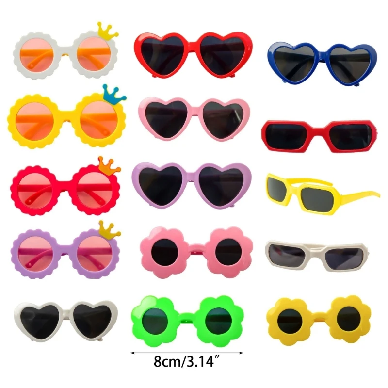 Dog Glasses Pet Heart Glasses Cat Accessories Puppy Photos Tools Decorations for Dog Summer Party Eyewear Glasses