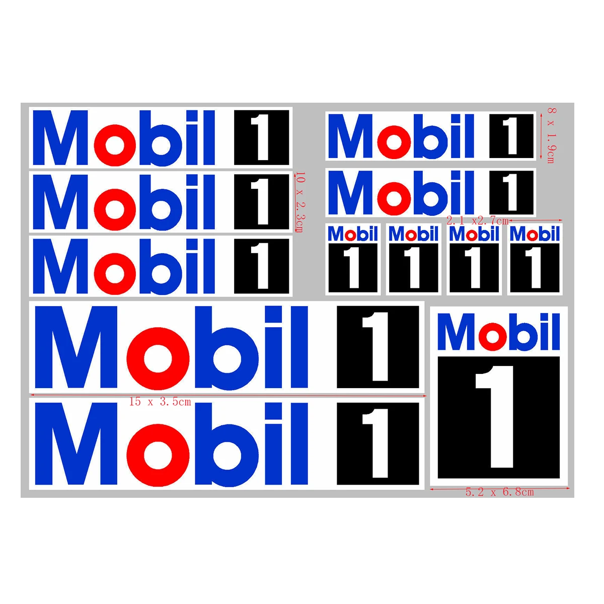 12 Stück Mobil 1 Aufkleber-Set, hochwertige bedruckte und geschnittene Aufkleber, Motorrad-Aufkleber – Detail 6
