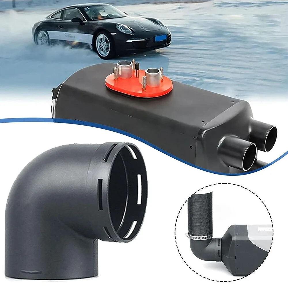 75mm/60mm Air Ducting Pipe Elbow 90 Degrees Black Car Air Vent Ducting Plastic Ducting Outlet Connector For Eberspaecher