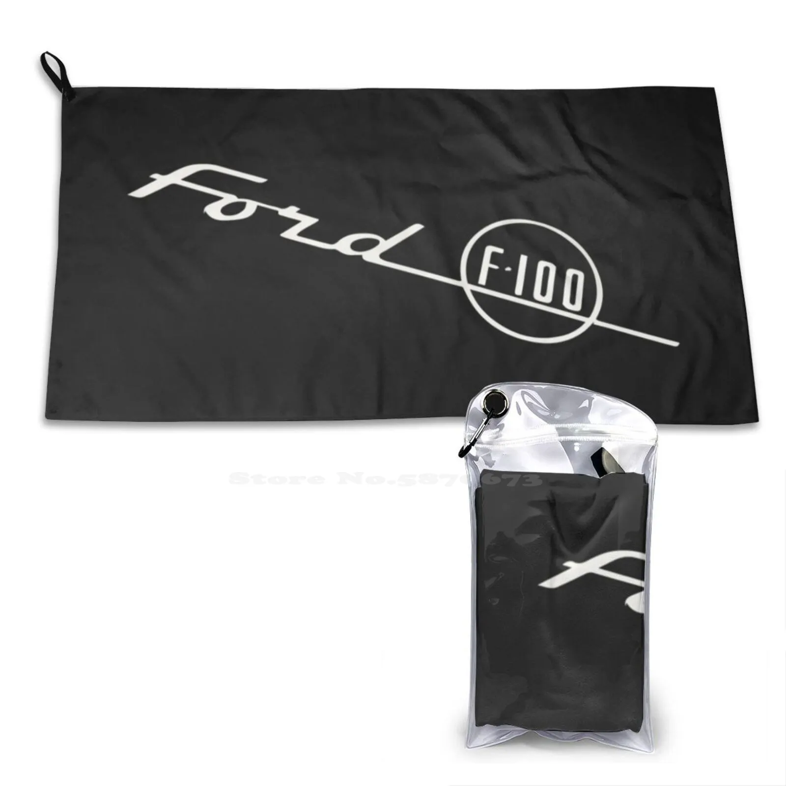 Vintage F100 Logo Soft Microfiber Fabric Face Towel Retro Classic Car F150 Truck Black Vintage Pickup F100