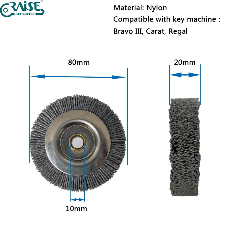 

Nylon Brush 80x20x10mm Compatible with SILCA BRAVO III Key Cutting Machine