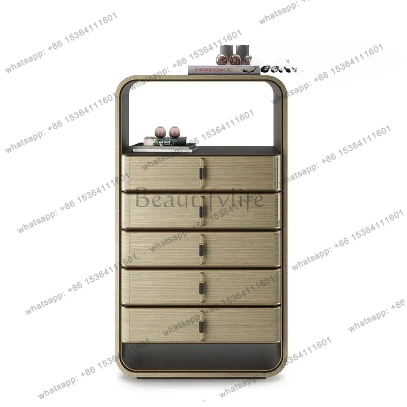LX minimalistische Kommode, Foyer, Heimdekoration, leichter Luxus-Spind, Massivholz, nordischer Beistellschrank, SS