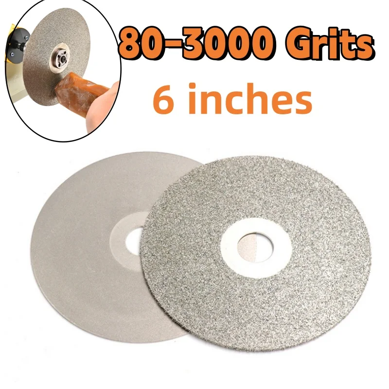 1pcs Diamond Grinding Disc 150mm Circular Saw Blade Lap Grinding Wheel Disc Cutting Arbor Disc for Agate Glass Gems Stone Slits