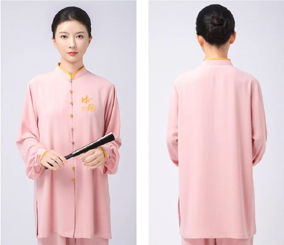New Chinese Style Women's Tai Chi Sport Clothing Long Sleeve Kung Fu Martial Arts Performance Costume Suits Jacket Pants Sets