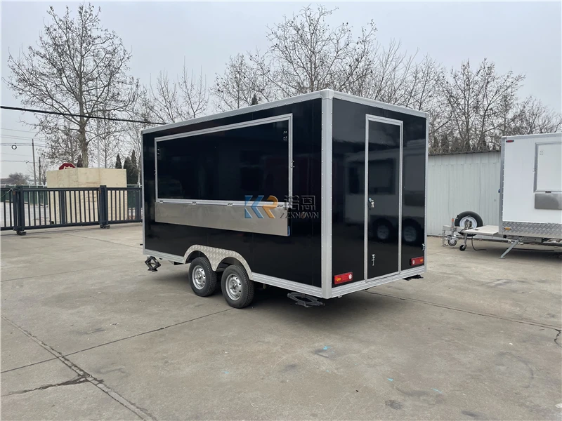 Outdoor Ice Cream Sweet Food Truck Trailer Mobile Hot Dog Fast Food Trailers Vending Cart Cooking Kiosk for Sale