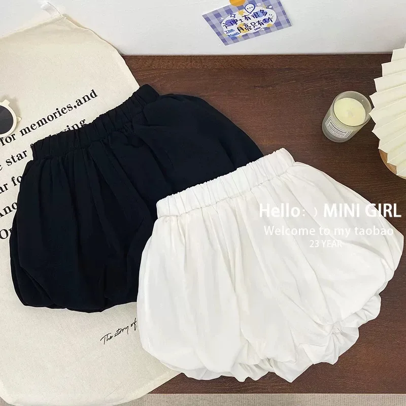 

Summer Children Girl Flower Bud Shorts Muslin Infant Baby Girls Solid Lantern Shorts Korean Thin Toddler Kid Girls Bubble Shorts