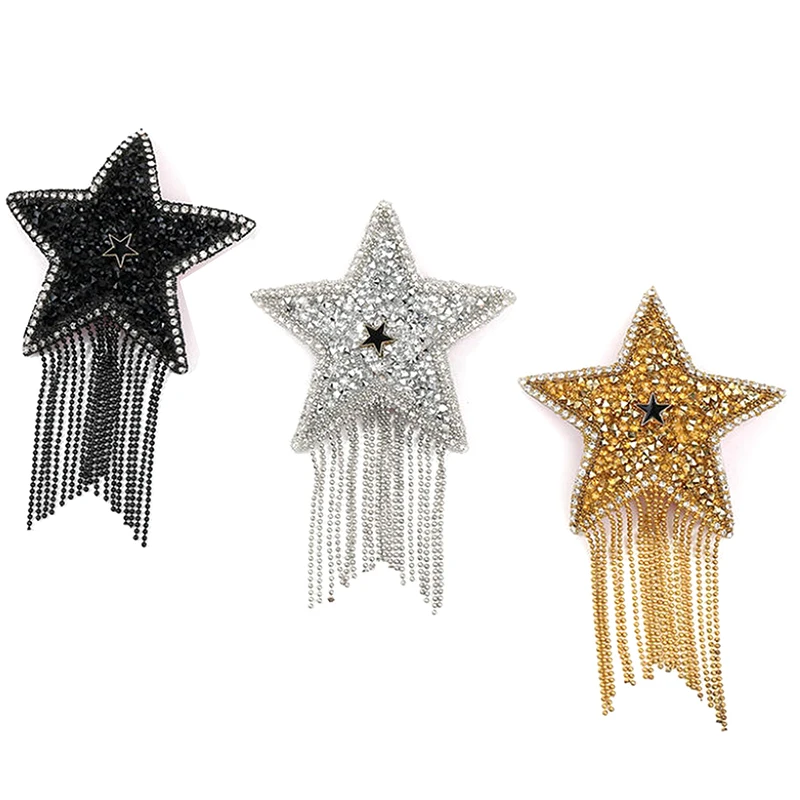 1Pair Tassel Rhinestone Star Nipple Stickers Women Sexy Bra Nipple Cover Self Adhesive Reusable Wear Bra Pasties Chest Stickers
