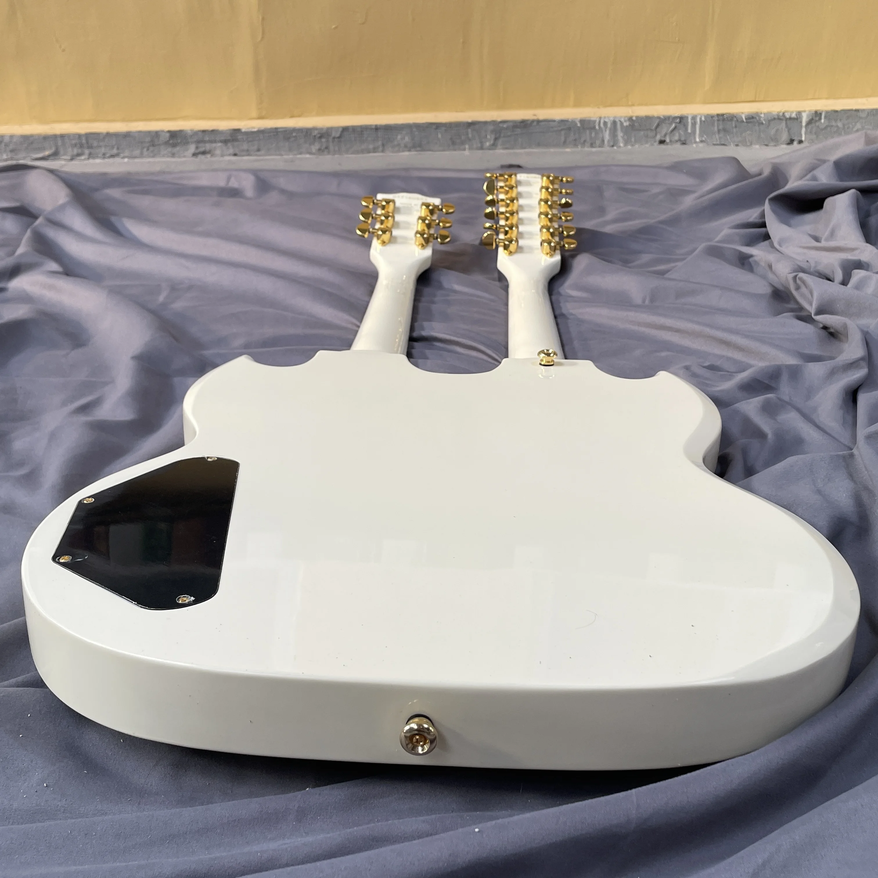 In Stock Cream Yellow Hot Selling 12+6s double neck 3H pickups shop custom electric guitar Free Shipping guitars guitarra