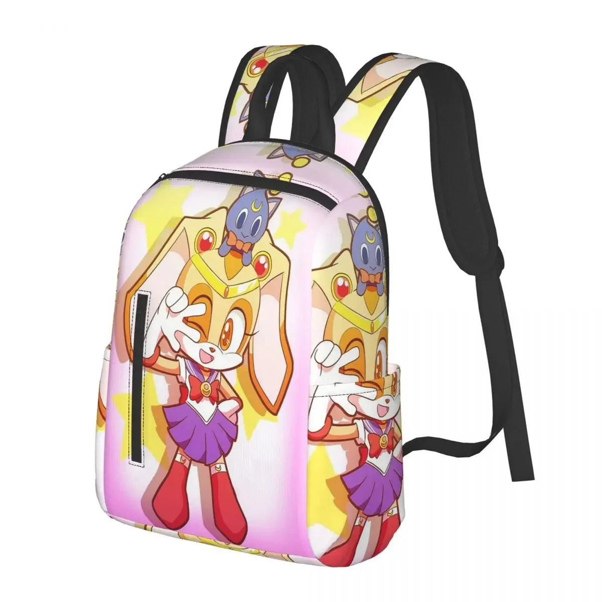 

Cream The Rabbit Sonic The Hedgehog Student Backpack School Bag Travel Daypack for Boys Girls Fashion Bookbag Shoulder Bags