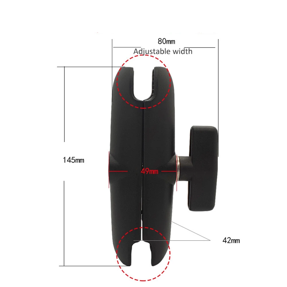 Bras à double prise en alliage pour RAM, longueur de 15cm, avec boule de 1.5 pouces, rallonge de caméra pour moto