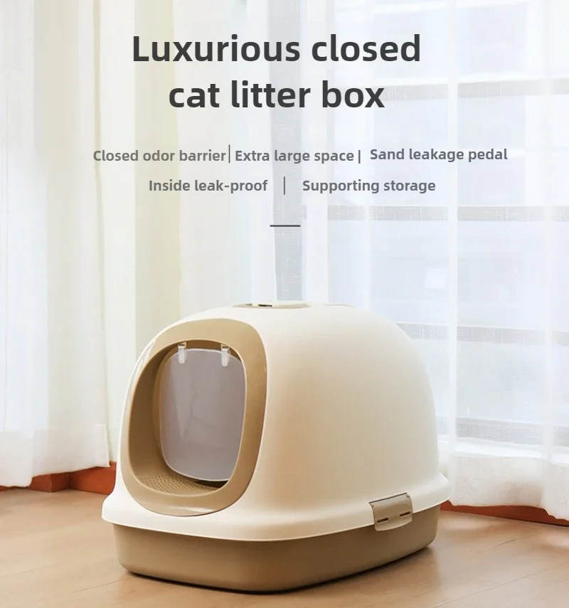 

Cat Litter Box Oversized Fully Enclosed Anti-splash Pet Toilet Pet Supplies Cat Bedpans