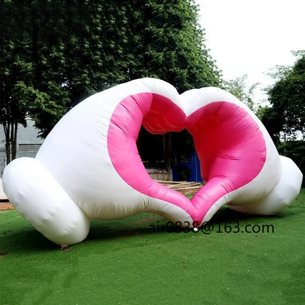 Ballons gonflables personnalisés en forme de cœur, 7.8x2.8x3.8 mètres, modèle mains pour la saint-valentin ou les décorations de mariage