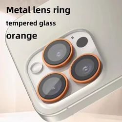 2-3Pcs Glass Metal Camera Lens Protector For IPhone 15 15Plus 16 16 Plus 15 16Pro Max Orange Ring Protection Camera Films