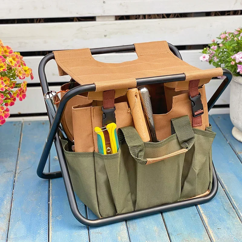 

Outdoor Multifunctional Garden Flower Planting Tools Storage Folding Stool Removable Fishing Stool Camping Household