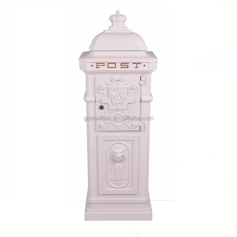 Cast Aluminum Free Standing Residential Garden Waterproof Anti-Theft Mailbox Post Box Letter Box
