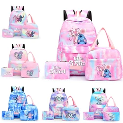 3Pcs/set Disney Lilo Stitch Backpack with Lunch Bag for Teen Gir Boy Large Capacity School Bag Student Casual Bookbag Rucksack