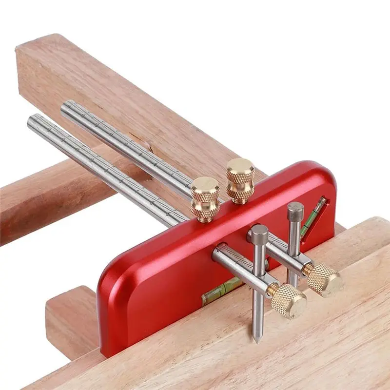 New Shown-Aluminium Alloy Mortise Gauge Ruler, High Precision Woodworking Marking Tool For Accurate Mortise And Tenon Joints