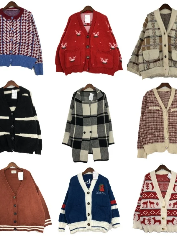 

Винтажный маленький шерстяной кардиган, пальто, женский модный универсальный национальный зимний свитер, прямой топ с принтом, Sp...