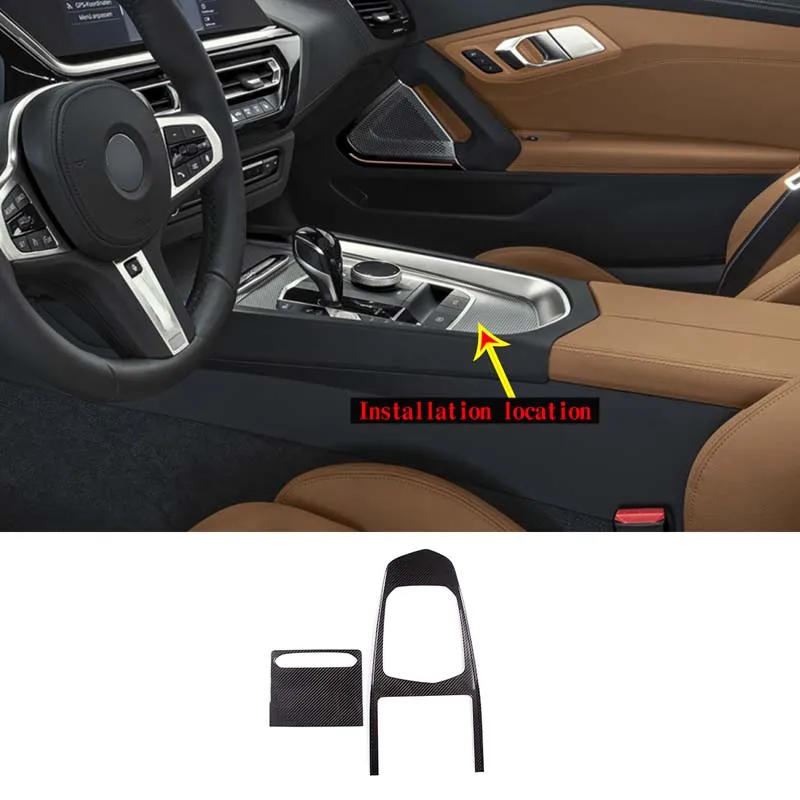 

For BMW Z4 G29 2019 2020 2021 2022 Real Carbon Fiber Car Center Control Gear Panel Decorative Sticker Car Interior Accessories