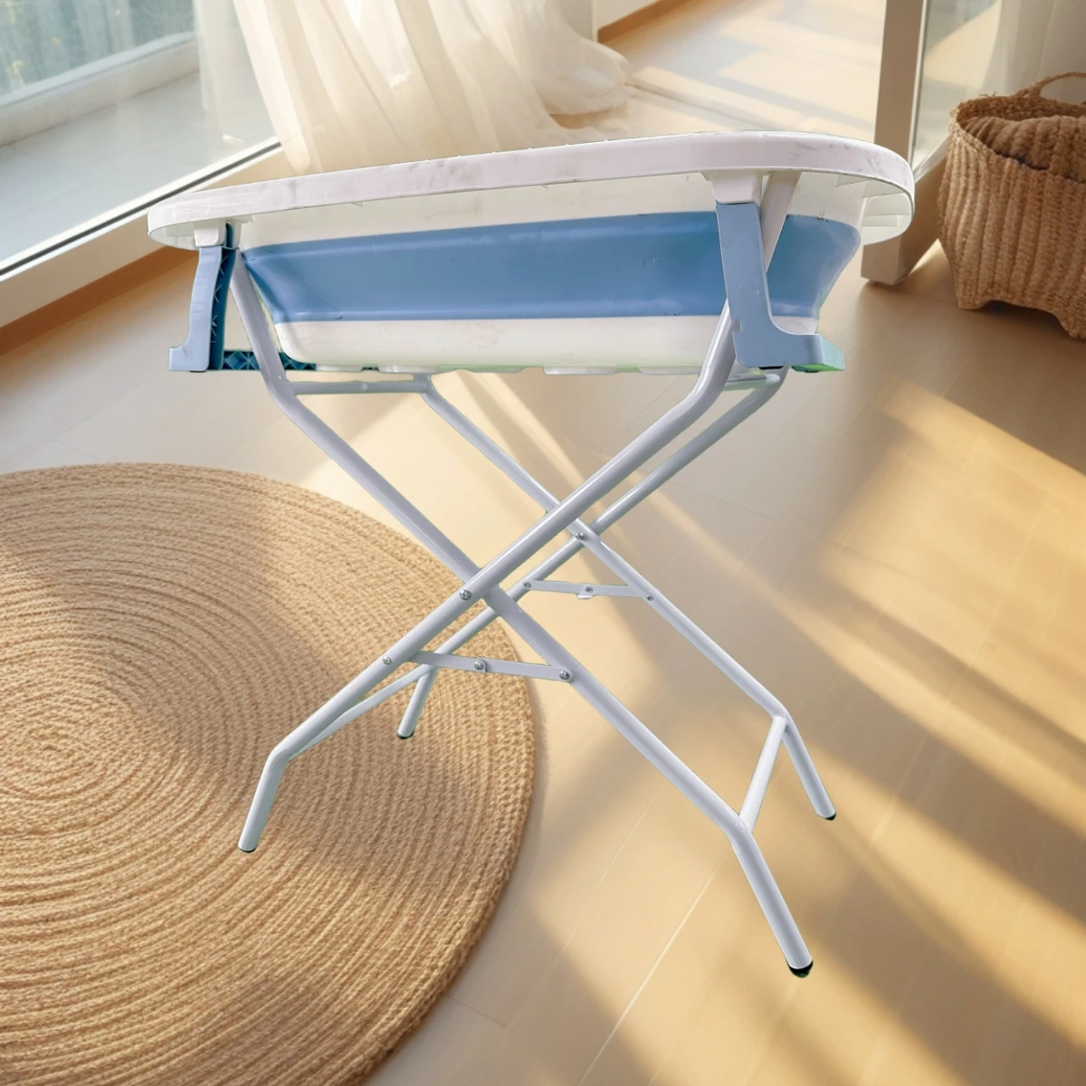 

Foldable Bathtub Stand Baby Bath Stand Bathtub Rack for Baby Bath Tub Baby Bather Bath Tub High Stand
