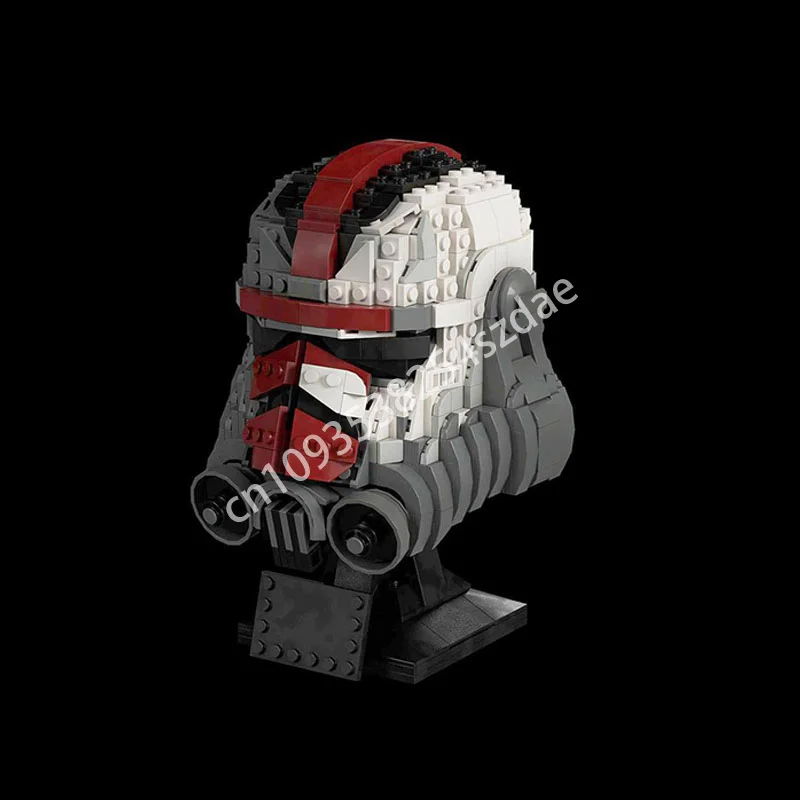 839PCS MOC Science Fiction Movie (STAR BATTLE) Bad Batch Helmet -HUNTER Helmet Statue  Helmet Serie Building Model Festival Gift