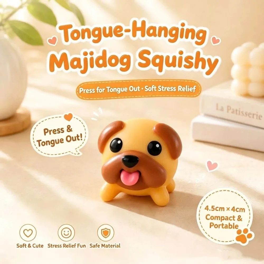 Vinyl Material Puppy Ornament Creative Design Out its Tongue Puppy Vinyl Ornament Peculiar Look Lovely Style Pendant Decoration