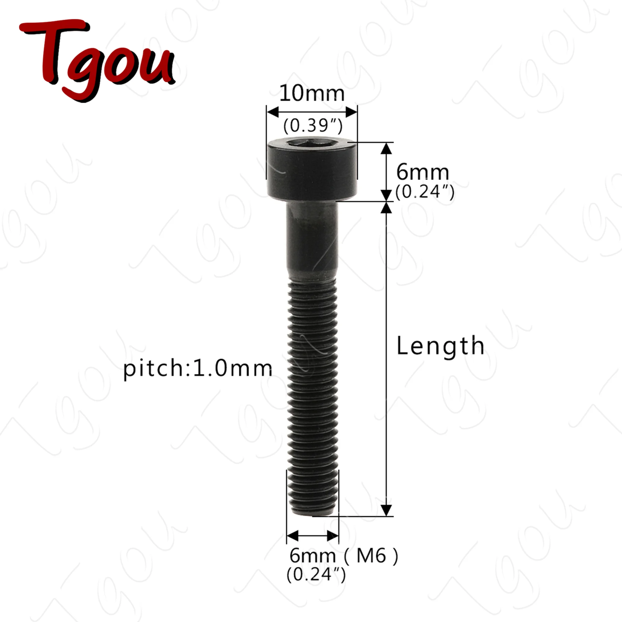 Tgou Titanium Bolt M6x10/15/16/18/20/25/30/35/40/45/50/55/60/65mm Allen Key Screw for Bicycle Headset Brake Bicicleta Bolt