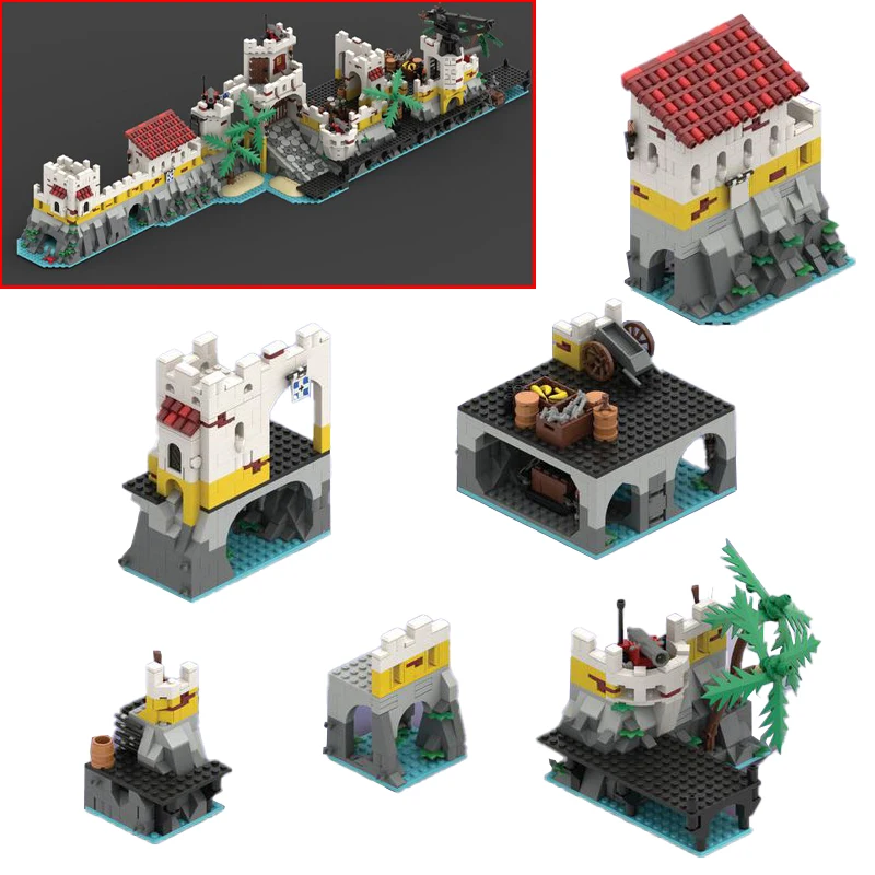 MOC Zentrale Höhlentürme Höhleneingang Waffenkammer Wand-Erweiterungspaket Baustein-Spielzeug Geschenk – Detail 1