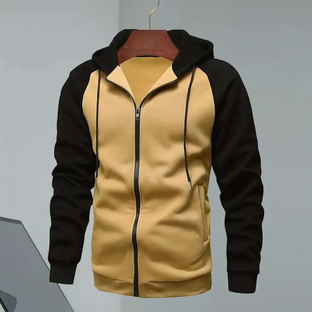 

Men's Hoodie Coat Hoodie Zippered Long Sleeve Pocket Plush Elastic Sports Fitness Casual Jacket