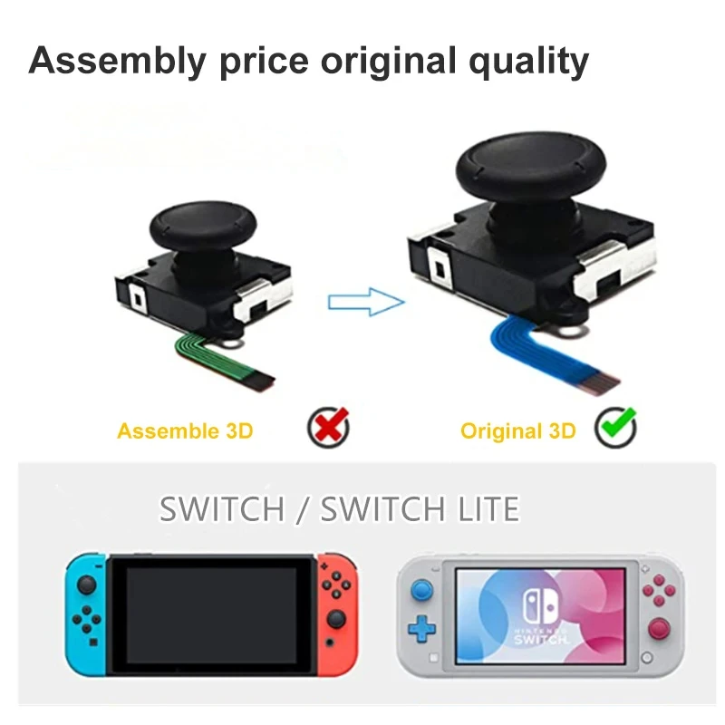 10Pc Set Replacement Joystick for Nintendo Switch Original 3D Joystick Analog Thumb Stick for Joycon Controller Repair Part