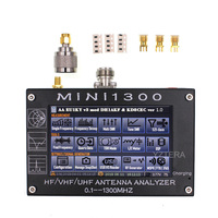 MINI1300 5V/1.5A HF VHF UHF Antenna Analyzer 0.1-1300MHZ Frequency Counter SWR Meter 0.1-1999 with 4.3\