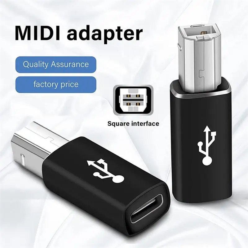 Type C Female to Square USB Male Adapter Electronic For Scanner Printer Data Transfer MIDIs Converter For Electric Piano Organ