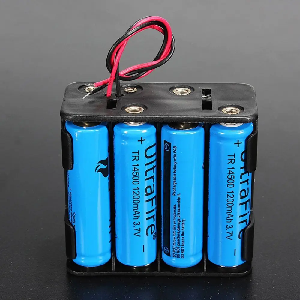 Hot Battery Holder Case 12 Volt 12V Battery Clip Slot Storage Holder Box Case 8 AA Batteries Stack 6 Leads Wire