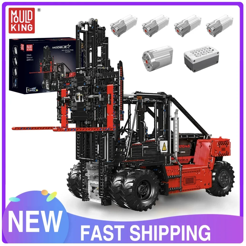 Technical MOC Remote Control Heavy-Duty Forklift Fork Lift Truck Truck Car Model 4579PCS Building Blocks Brick Puzzle Toys Gift