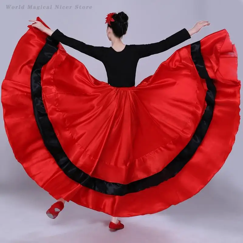 Große Schaukel Ballett Bauchtanz Rock Frauen Zigeunertänzerin Praxis Tragen Spanisch Tanz Kostüm Flamenco Tango Klassische Röcke