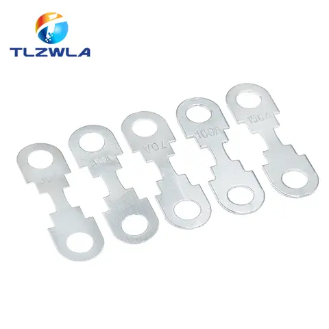 1/5PCS Car Flat Type Fuse Chip 32V Battery Insert Fork Bolt Type High Current Zinc Alloy 20A 30A 40A 50A 60A 70A 80A 100A 110A