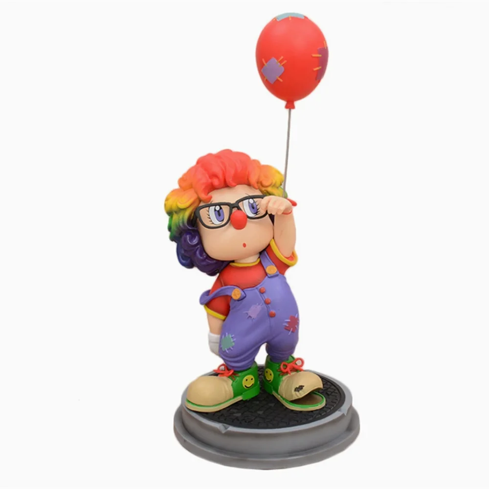 Figura de acción de Anime Dr. Slump Arale de 17cm, figura de acción de payaso con globo, colección de PVC Dr IQ, adornos, juguetes para cumpleaños de niños