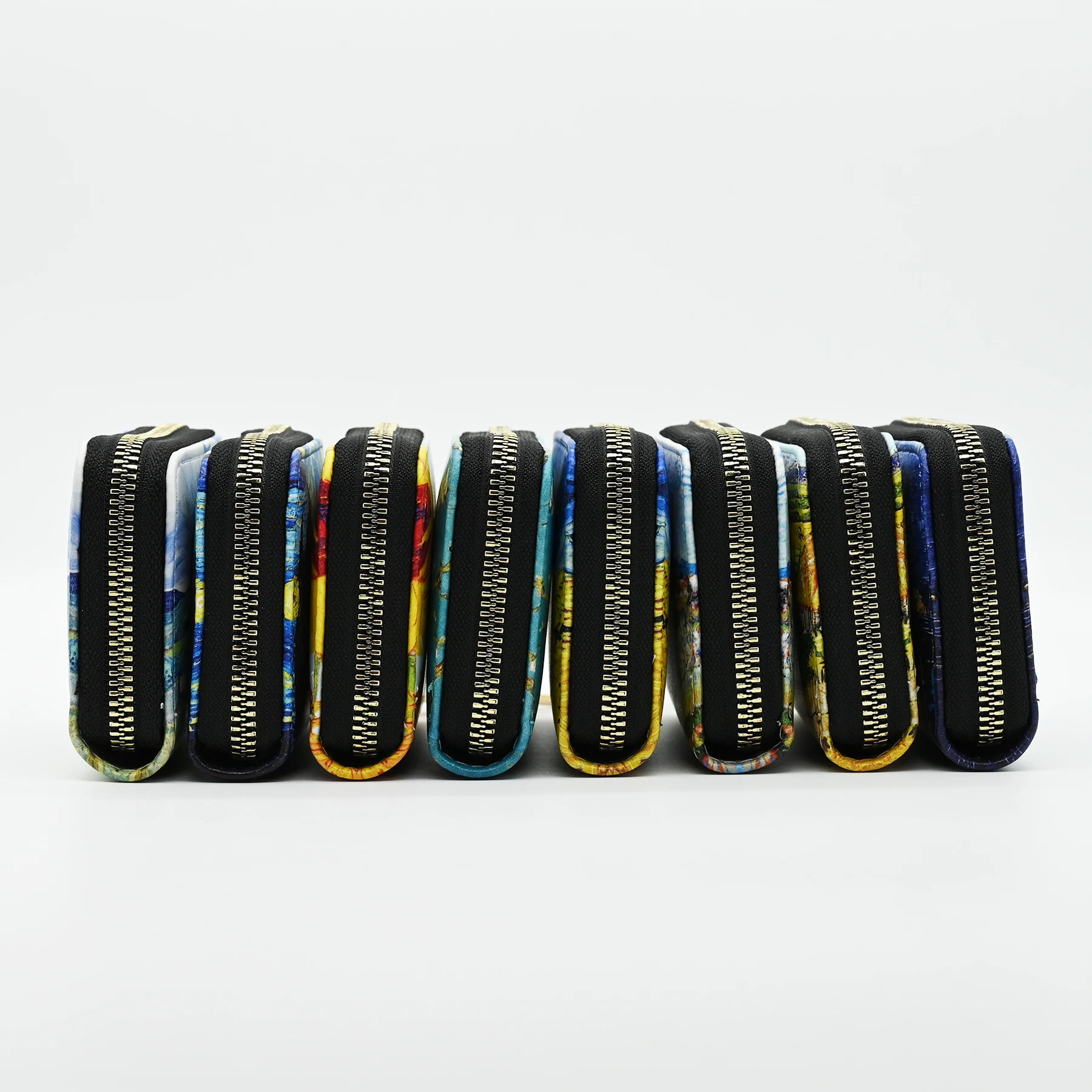 One-Piece 11-Card Slot Large-Capacity Card Holder Van Gogh Starry Sky Convenient Id Coin Purse