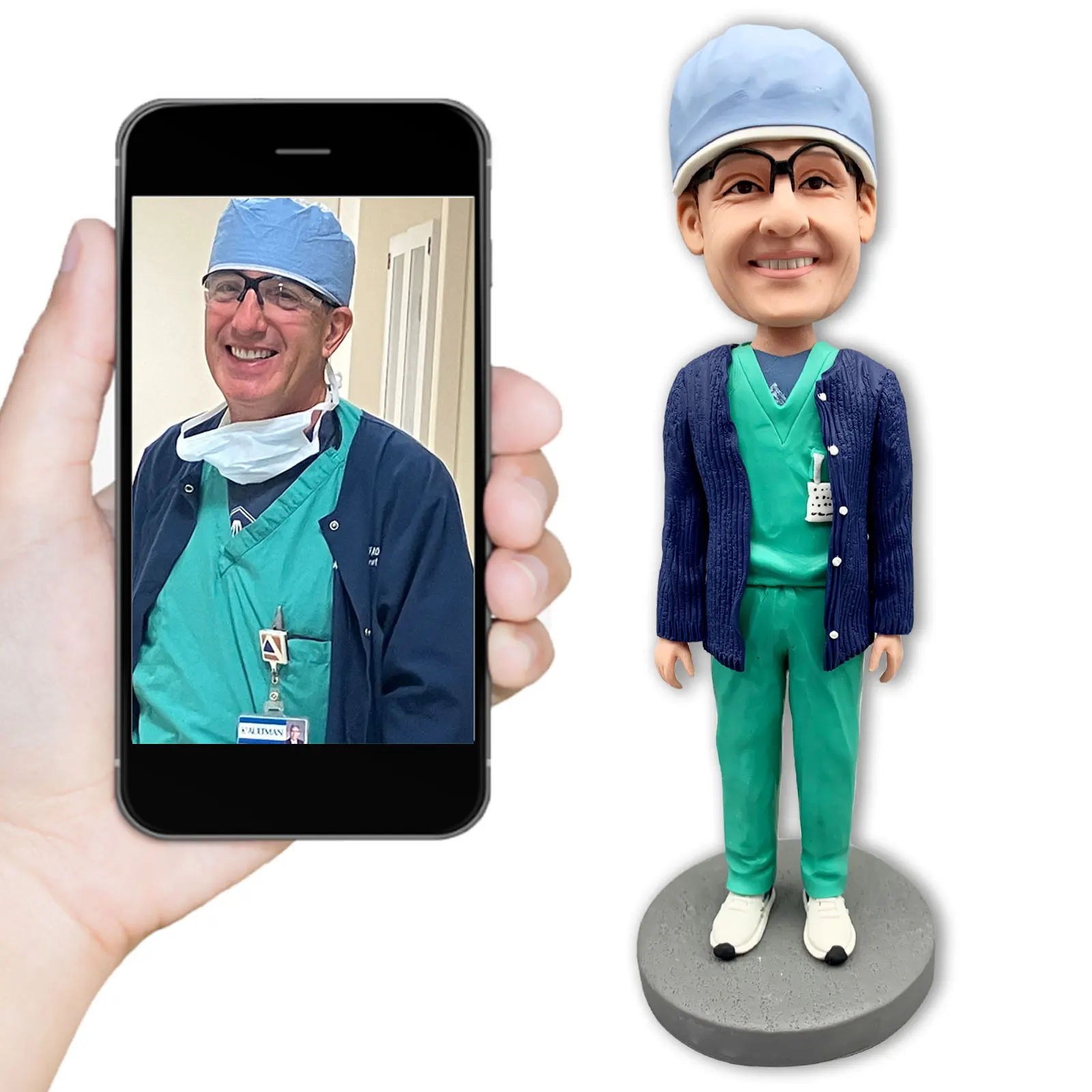 Personalized Doctor Bobblehead Figures - Custom Handmade Dolls - Ideal Gifts for Doctors and Nurses